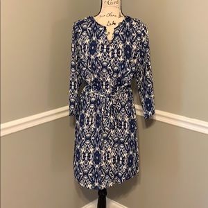 Navy and cream dress